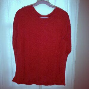 STUDIO PARK NWOT Cap Sleeve Scoop Neck Extremely Soft Poppy Red Sweater M